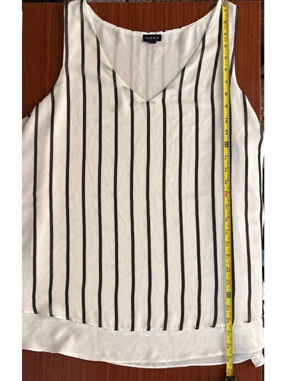 Torrid White Black Striped Sleeveless Blouse Women’s Plus Size 2X - Picture 5 of 5
